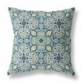 Homeroots 20 in. Cloverleaf Indoor & Outdoor Throw Pillow Muted Green & Cream 411846